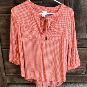 Peach and ivory blouse